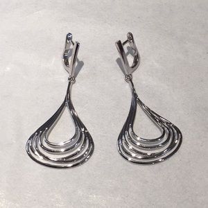 Sterling Silver Dangle Tear Drop Earrings